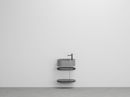 # LAVABO LES PETITES OVALE 46 con STRUTTURA E PIANO - CIELO lavandino per bagno ideale per spazi stretti e contenuti