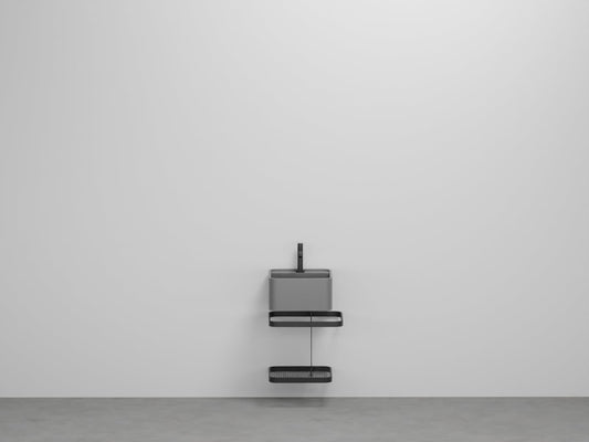 # LAVABO LES PETITES QUADRATO CON STRUTTURA - CIELO con struttura in metallo dal design minimal