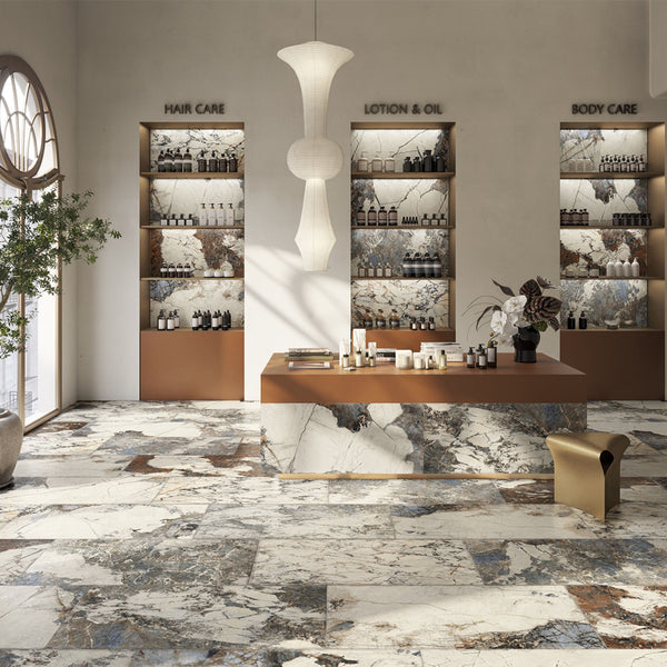 # MARMI IMPERIALI gres effetto marmo ispirato alla Roma antica - TAGINA eleganza senza tempo per ambienti interni ed esterni