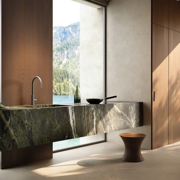 Miscelatore Cucina Newform Konbu Design Moderno Finiture Soft Maple Eucalypt e Cortex Alta Qualità