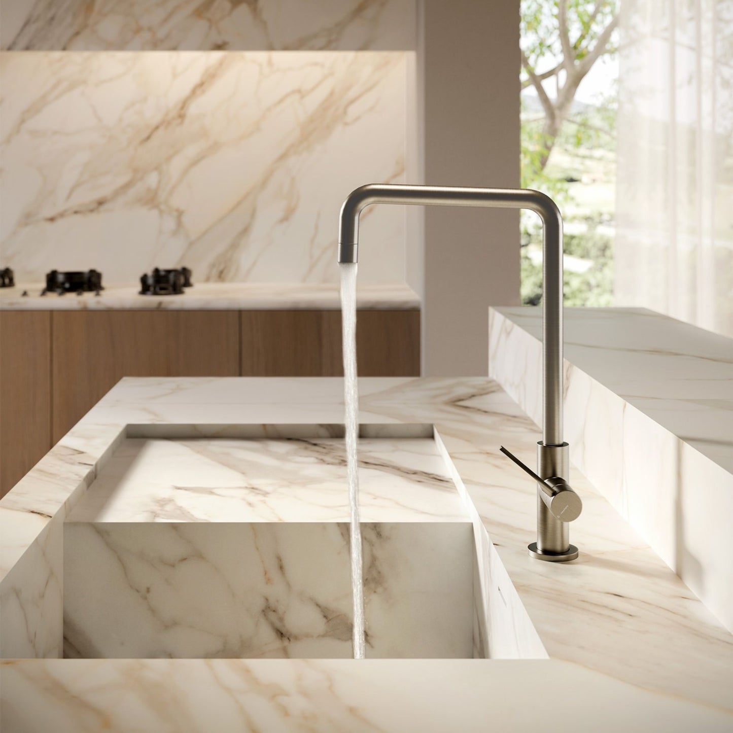 Miscelatore Cucina Newform Maki Design Moderno per Lavello in Acciaio Inox