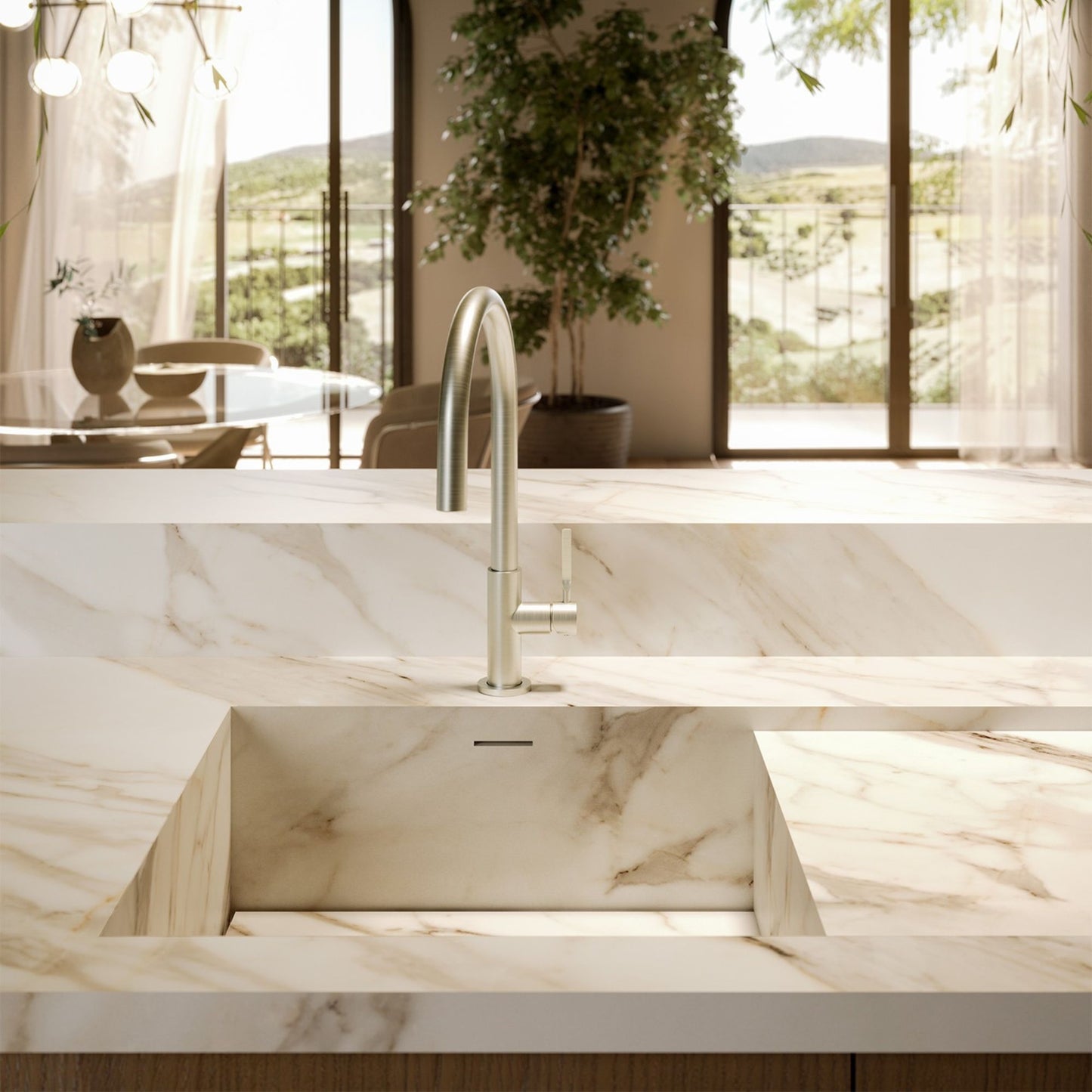Miscelatore Cucina Newform Maki Design Moderno per Lavello in Acciaio Inox