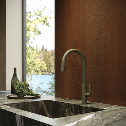 Miscelatore Cucina Newform Konbu Design Moderno Finiture Soft Maple Eucalypt e Cortex Alta Qualità