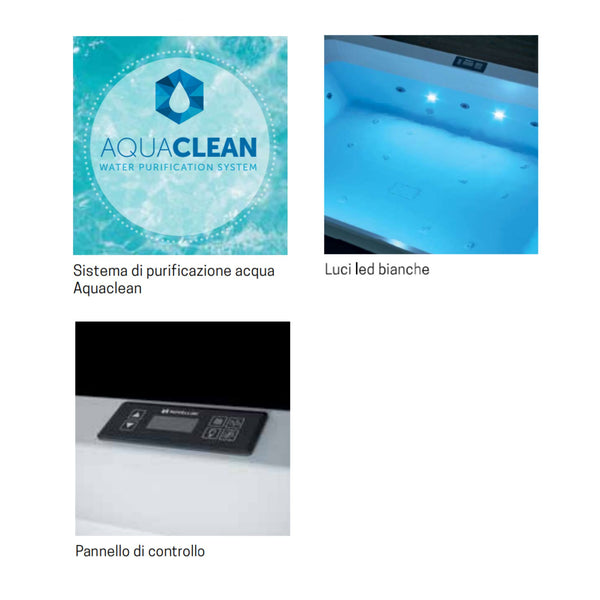 # MINIPISCINA IDROMASSAGGIO da esterno DIVINA M BASIC SPA - NOVELLINI piscina multifunzione rettangolare