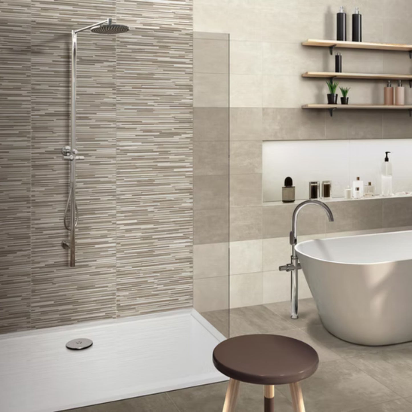 MOOD SAVOIA ITALIA rivestimenti in bicottura in pasta bianca effetto contemporaneo materico per bagno e living