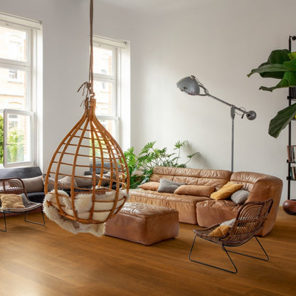 Pavimento in Laminato CAPTURE MERBAU QUICK-STEP effetto legno rosso impermeabile con tecnologia Scratch Guard, posa Uniclic