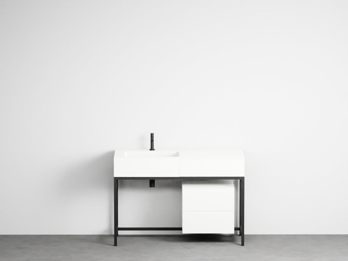 # LAVABO con MOBILE e CASSETTIERA MILANO - CIELO lavandino per bagno caratterizzato da linee essenziali e pulite