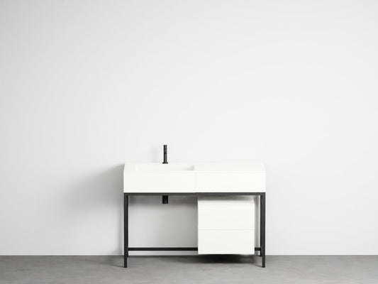 # LAVABO con MOBILE e CASSETTIERA MILANO - CIELO lavandino per bagno caratterizzato da linee essenziali e pulite