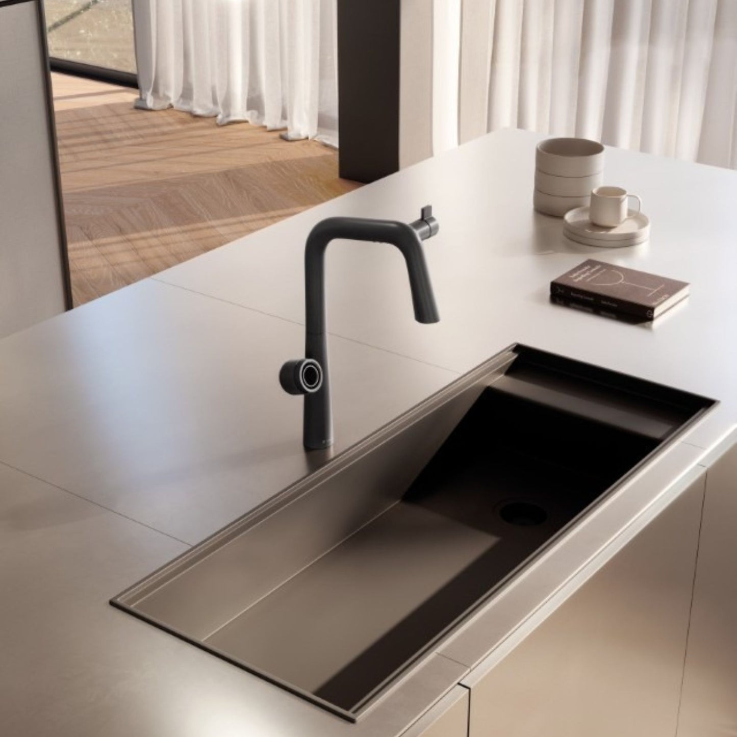 Miscelatore Multifunzionale Newform Alkimia Elettronico Acqua Depurata e Sanitaria Design Hi-Tech