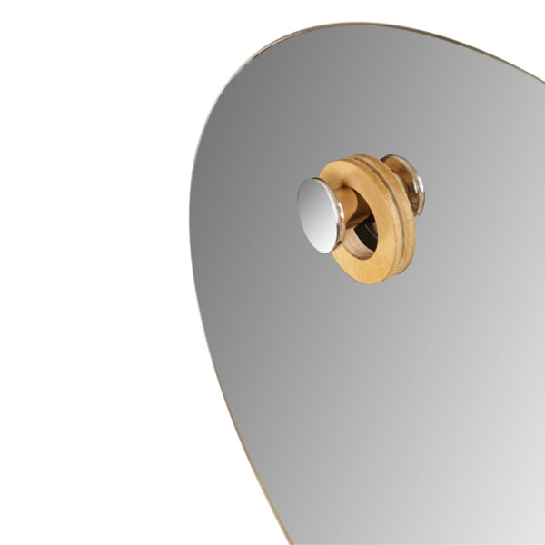SPECCHIO TONDO FEEL Ø60Cm - CIPÍ con Anello in Teak Tornito a Mano