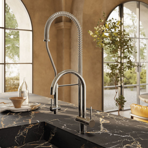 Newform Moony Miscelatore Lavello con Bocca Girevole e Terminale Orientabile Nichel Spazzolato