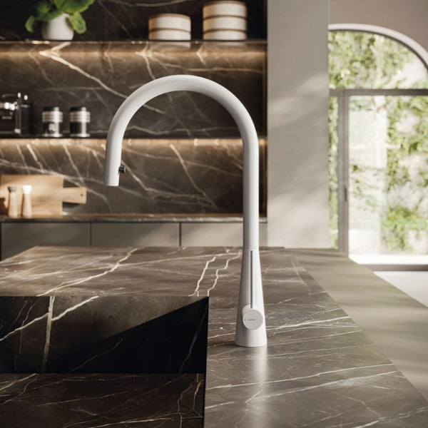 Newform Ycon  Miscelatore Lavello Cucina con Bocca Tonda Girevole e Doccia Estraibile Monogetto