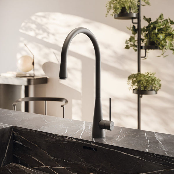 Newform Ycon  Miscelatore Lavello Cucina con Bocca Tonda Girevole e Doccia Estraibile Monogetto