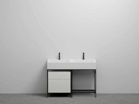 # LAVABO DOPPIO CON CASSETTO  NARCISO - CIELO lavandino in ceramica per un bagno elegante