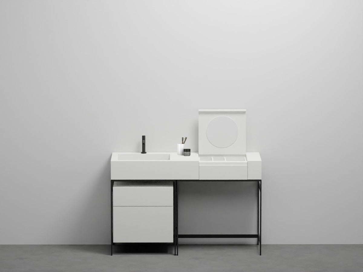 # LAVABO VANITY CON CASSETTIERA e spazio Make-up NARCISO - CIELO lavandino per bagno