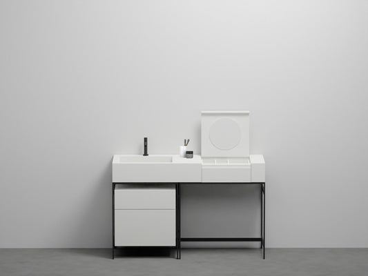 # LAVABO VANITY CON CASSETTIERA e spazio Make-up NARCISO - CIELO lavandino per bagno