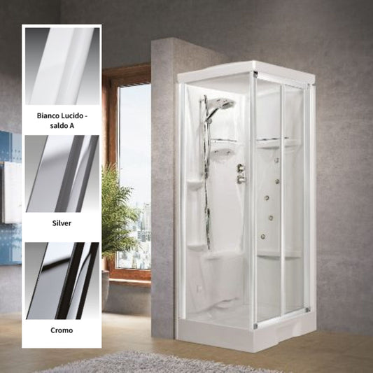 # CABINA DOCCIA MULTIFUNZIONE NEW HOLIDAY SF100X80 - NOVELLINI apertura 2 ante a soffietto con 1 pannello fisso laterale