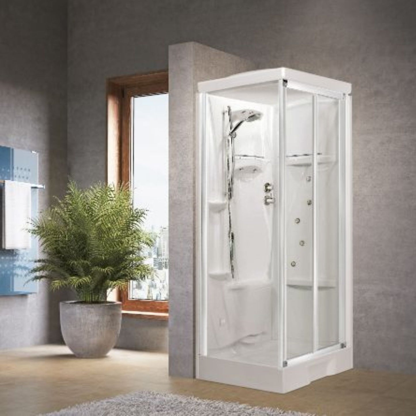 # CABINA DOCCIA MULTIFUNZIONE NEW HOLIDAY SF100X80 - NOVELLINI apertura 2 ante a soffietto con 1 pannello fisso laterale