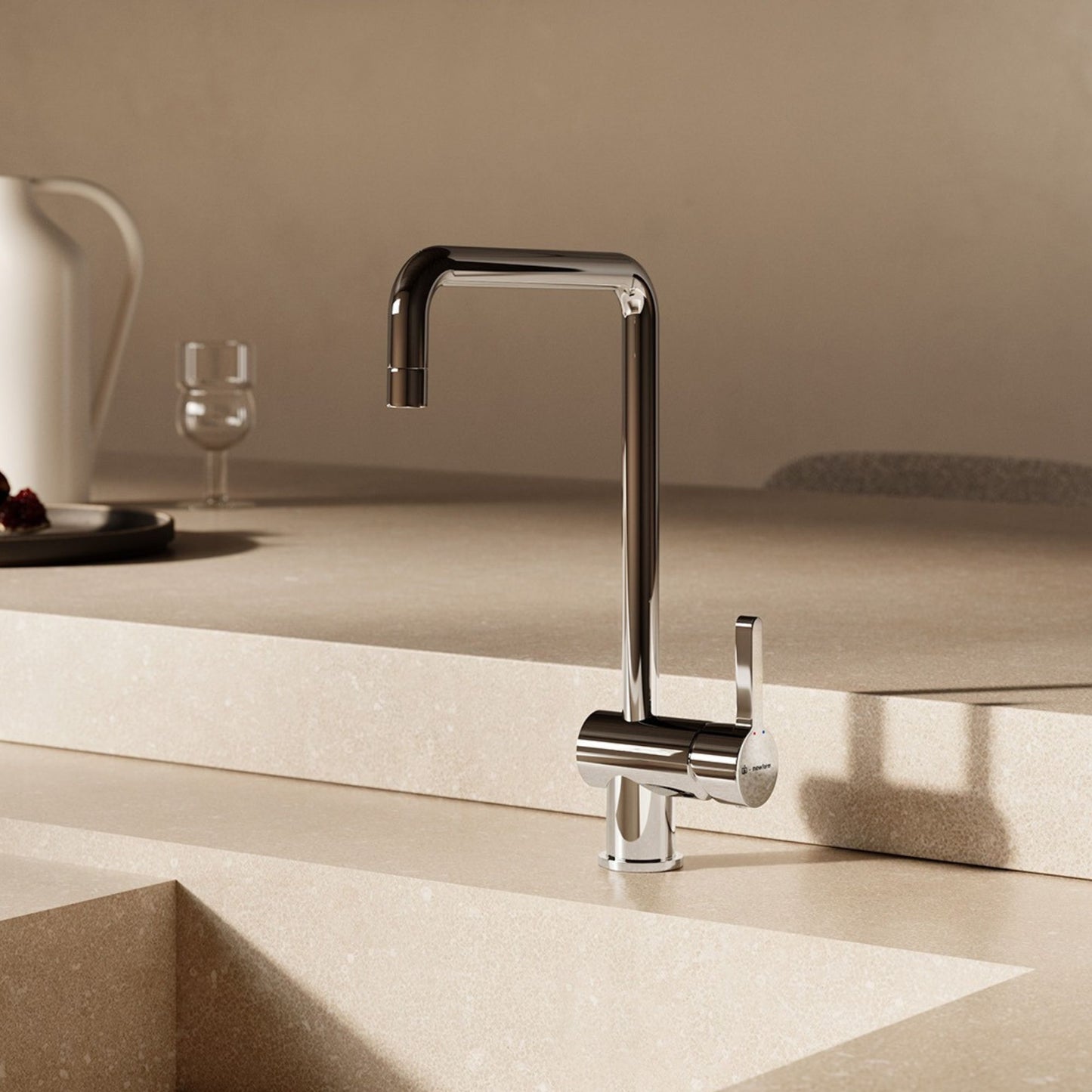 Newform Ergo Miscelatore Lavello Cucina con Bocca Girevole e Doccia Estraibile Doppio Getto