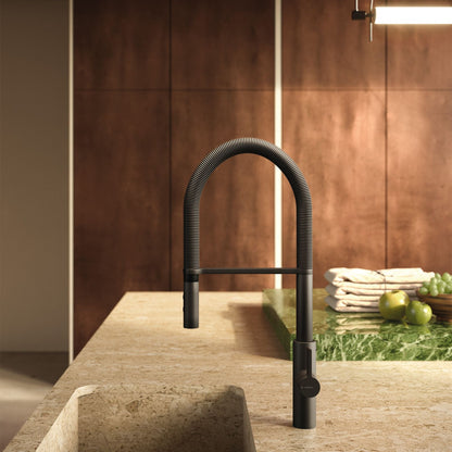 Newform Libera Miscelatore Cucina Professionale con Molla Girevole e Doccetta a Doppio Getto