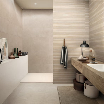 OASI RIVESTIMENTO SAVOIA ITALIA rivestimenti in bicottura in pasta bianca formato 33,3×100 cm effetto pietra naturale per interni bagno e living