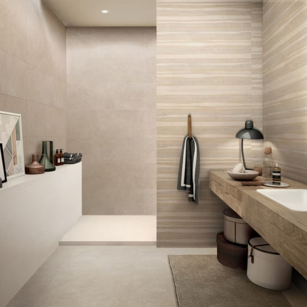 OASI RIVESTIMENTO SAVOIA ITALIA rivestimenti in bicottura in pasta bianca formato 33,3×100 cm effetto pietra naturale per interni bagno e living