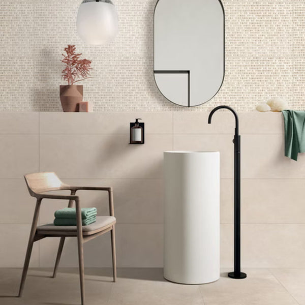 OASI RIVESTIMENTO SAVOIA ITALIA rivestimenti in bicottura in pasta bianca formato 33,3×100 cm effetto pietra naturale per interni bagno e living