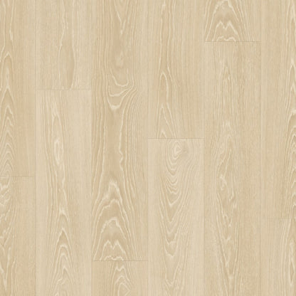 Pavimento in Laminato CLASSIC ROVERE BEIGE GHIACCIATO QUICK-STEP con sistema Uniclic e compatibilità con riscaldamento a pavimento per ambienti residenziali
