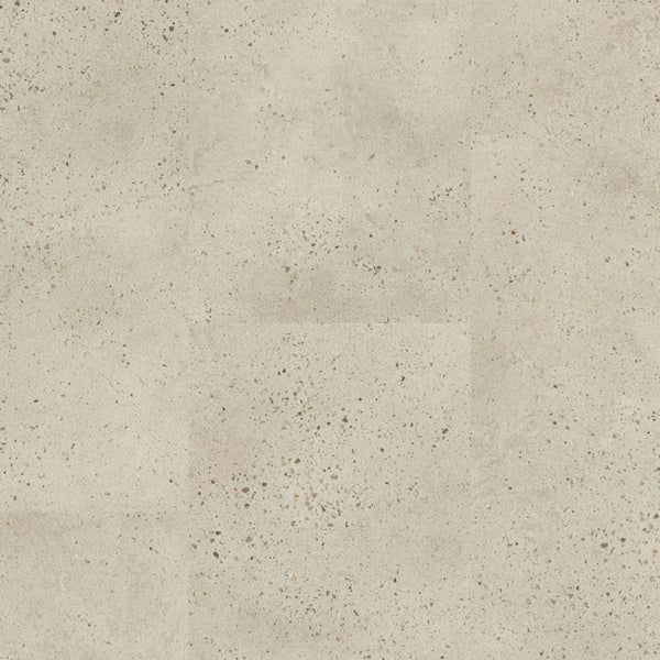 Pavimento in PVC ILLUME CEMENTO OSTRICA QUICK-STEP pietra con tonalità grigio chiaro consente di valorizzare ambienti luminosi e ordinati