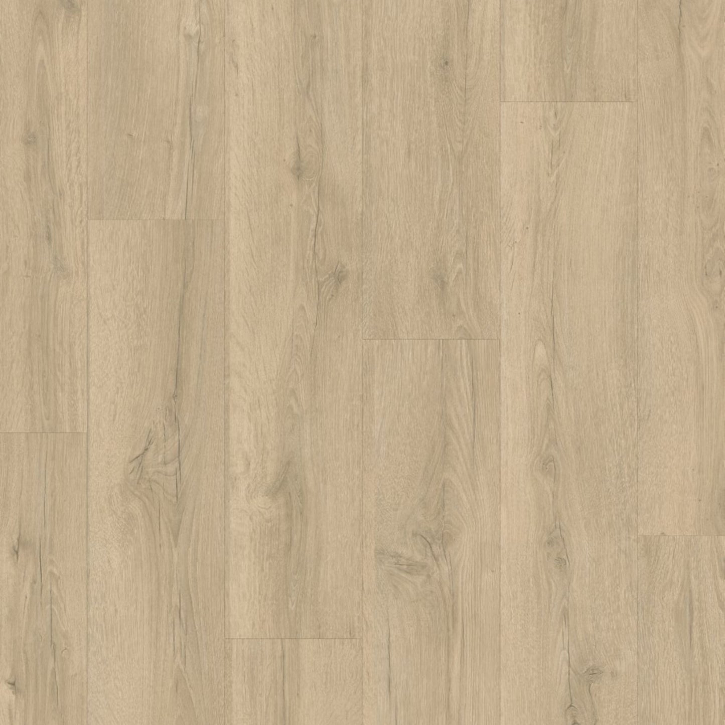 Pavimento in Laminato CLASSIC ROVERE SABBIA GREIGE QUICK-STEP impermeabile al 100% con sistema Uniclic, classe 32 e compatibilità con riscaldamento a pavimento