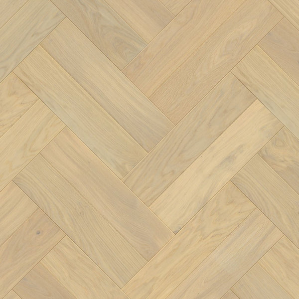 Pavimento in PARQUET DISEGNO ROVERE CHANTILLY EXTRA OPACO QUICK-STEP motivo a spina di pesce naturale e raffinato adatto a qualsiasi ambiente residenziale