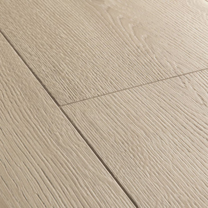 Pavimento in Laminato CAPTURE ROVERE SPAZZOLATO BEIGE QUICK-STEP bisellatura naturale, classe 32 e posa Uniclic per ambienti residenziali