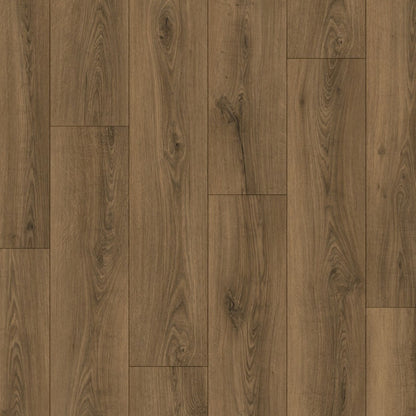 Pavimento in Laminato CLASSIC ROVERE CALDO QUICK-STEP impermeabile con bisellatura a stampa e sistema Uniclic compatibile con riscaldamento a pavimento