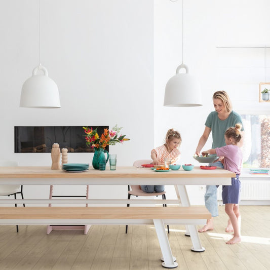 Pavimento in Laminato CLASSIC ROVERE HAVANA NATURALE QUICK-STEP con bisellatura a stampa, 100% impermeabile, sistema Uniclic