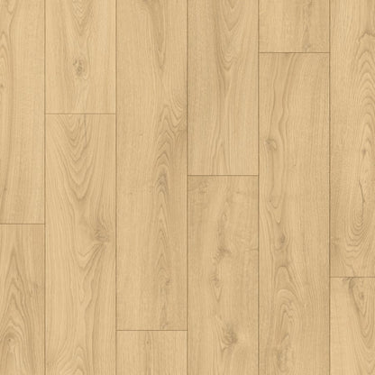 Pavimento in Laminato CLASSIC ROVERE DEL DESERTO GREIGE QUICK-STEP 100% impermeabile, bisellatura a stampa, sistema Uniclic