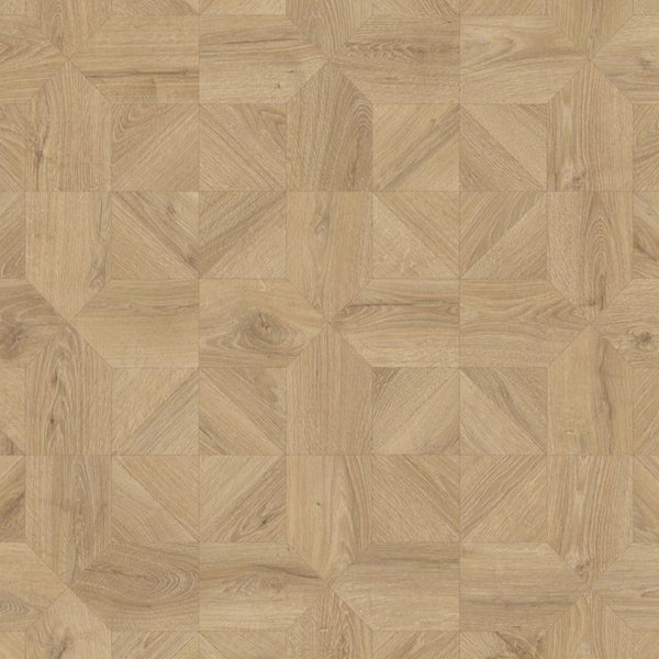 Pavimento in Laminato IMPRESSIVE PATTERNS ROVERE REALE NATURALE QUICK-STEP on posa geometrica, bisellatura naturale, impermeabilità totale