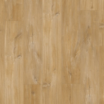 Pavimento in PVC BLOS ROVERE NATURALE DEL CANYON QUICK-STEP con materassino acustico, struttura impermeabile e sistema di posa Uniclic