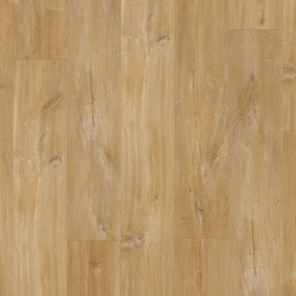 Pavimento in PVC BLOS ROVERE NATURALE DEL CANYON QUICK-STEP con materassino acustico, struttura impermeabile e sistema di posa Uniclic
