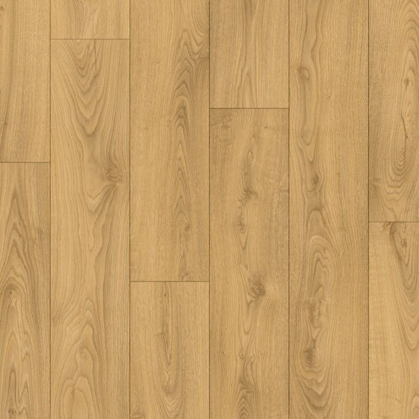 Pavimento in Laminato CLASSIC ROVERE SABBIA QUICK-STEP impermeabile classe 32 con sistema Uniclic, compatibile con riscaldamento a pavimento