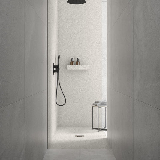 # PIATTO DOCCIA ESSENTIAL effetto pietra Pizarra - FIORA BATH dal design minimale e funzionale
