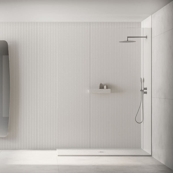 # PIATTO DOCCIA ESSENTIAL effetto pietra Pizarra - FIORA BATH dal design minimale e funzionale