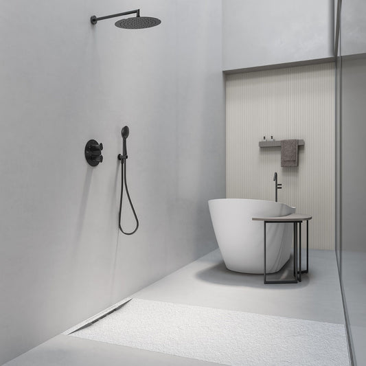 # PIATTO DOCCIA LIMITE lineare con piletta nascosta - FIORA BATH design innovativo griglia abbinata