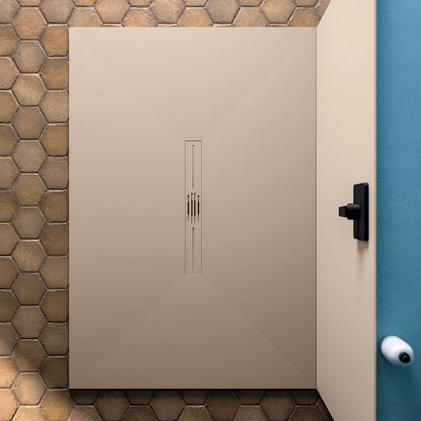# PIATTO DOCCIA PRIVILEGE con griglia inox centrale - FIORA BATH lineare e moderno effetto pizarra