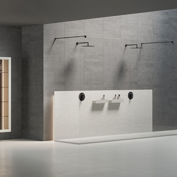 # PIATTO DOCCIA PRIVILEGE con griglia inox centrale - FIORA BATH lineare e moderno effetto pizarra