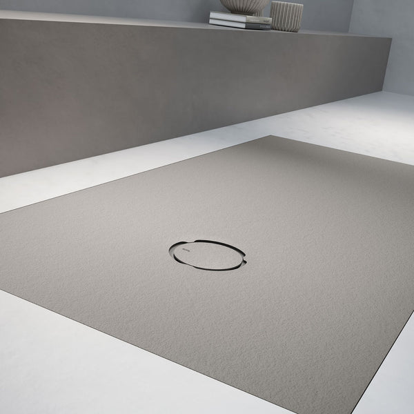 # PIATTO DOCCIA SELENE in finitura ardesia - FIORA BATH moderno con griglia circolare in rilievo