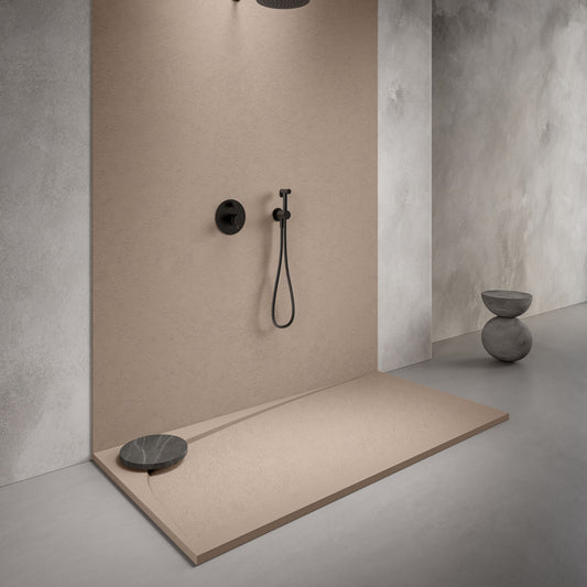 # PIATTO DOCCIA WAVE by Yonoh&Fiora - FIORA BATH con elegante inserto in marmo naturale