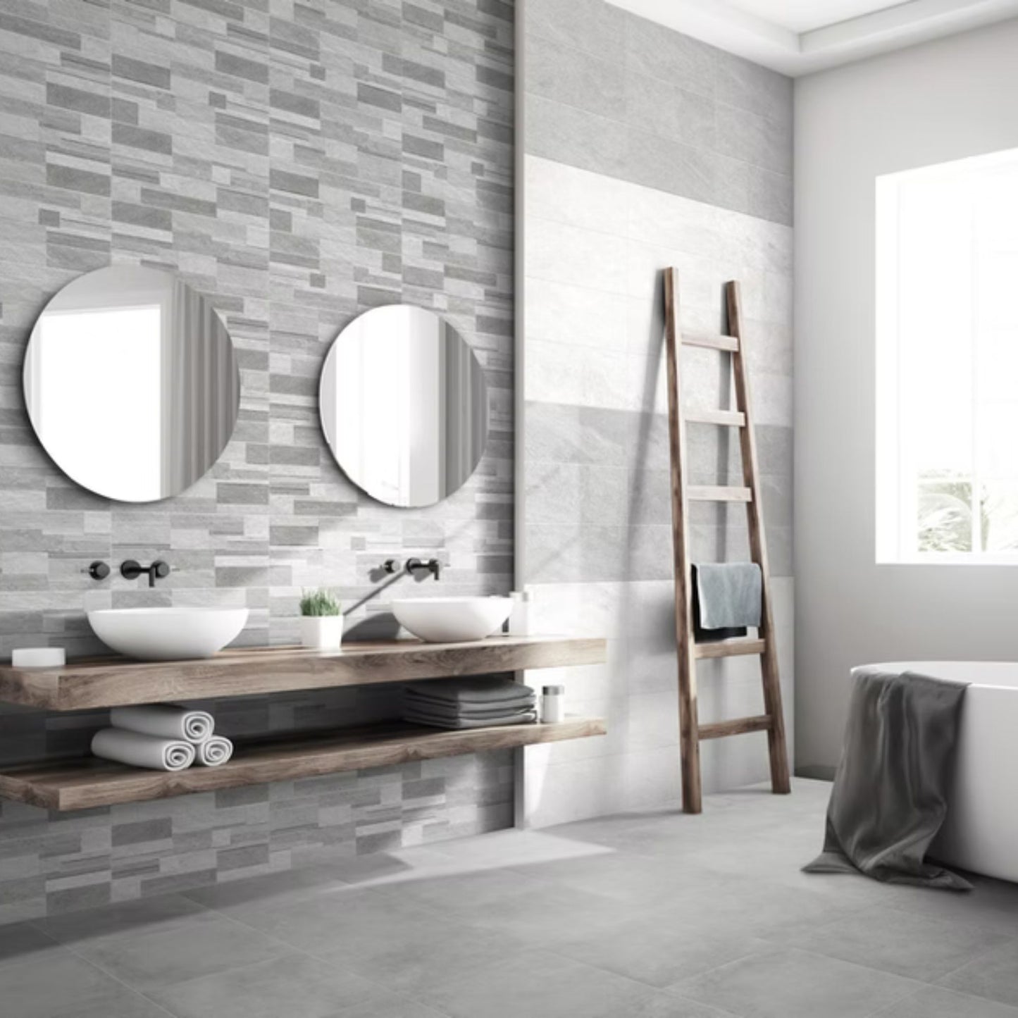 POLIS SAVOIA ITALIA rivestimenti in bicottura effetto pietra naturale per pareti bagno e living