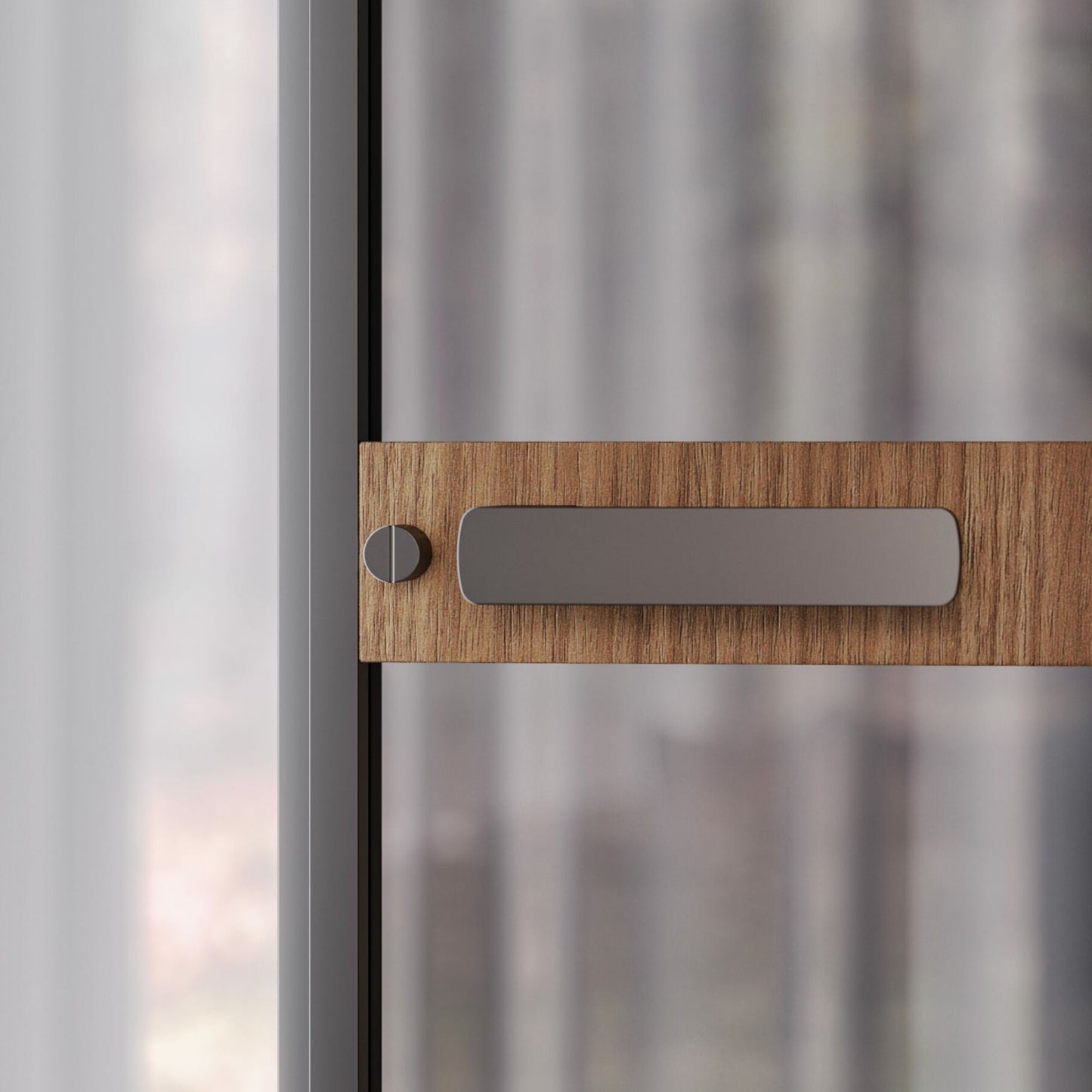 # PORTA SELENE - RES ITALIA con cornice sottile e minimale studiata per esaltare la leggerezza e la purezza del vetro