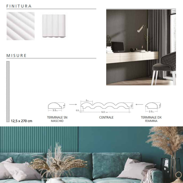 Pannello Lamellare LUNA INFINITY Linea IDRO WALLL. pannelli per rivestire pareti interne casa