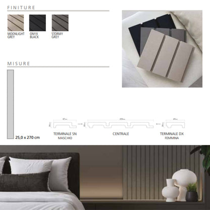 Pannello Lamellare Idrorepellente ROCA Linea IDRO WALLL. per Rivestimento Bagno e Pareti Umide Effetto Design Moderno